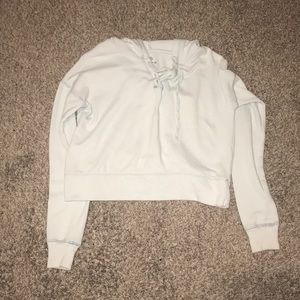 light blue cropped hoodie